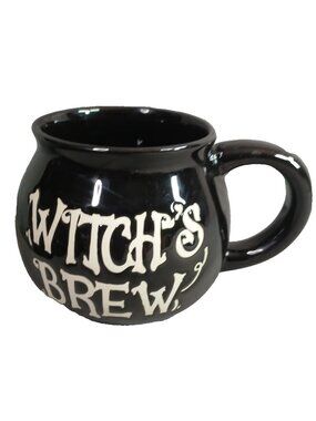 Crofton Aldis Witches Brew Black Cauldron Coffee Mug Halloween Spooky Ceramic
